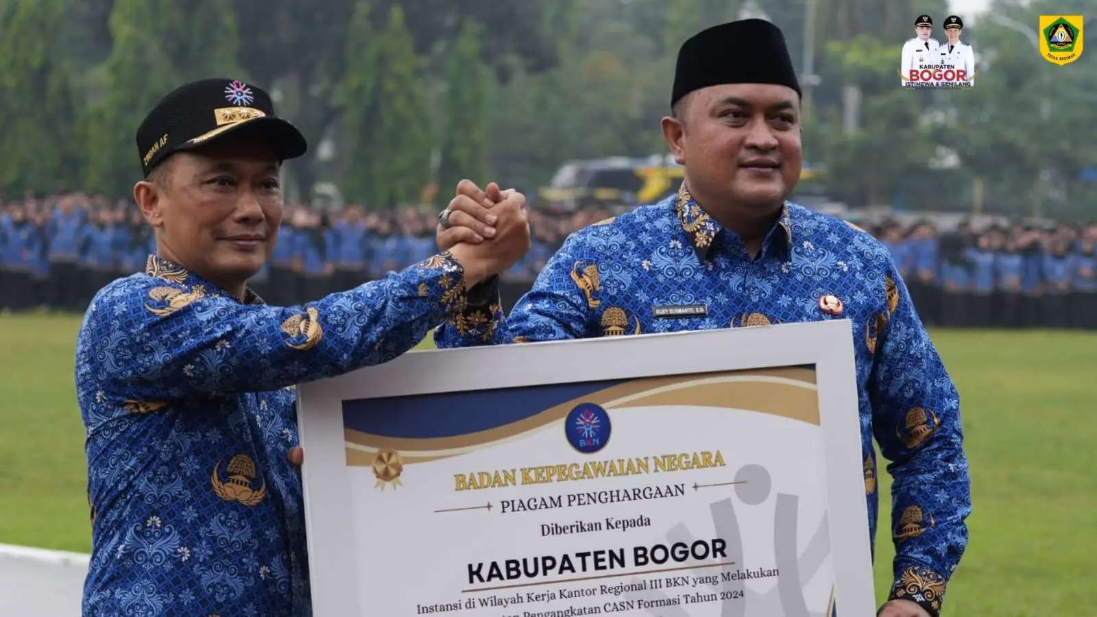 Dibawah Komando Rudy Susmanto, Pemkab Bogor Raih Penghargaan dari BKN RI