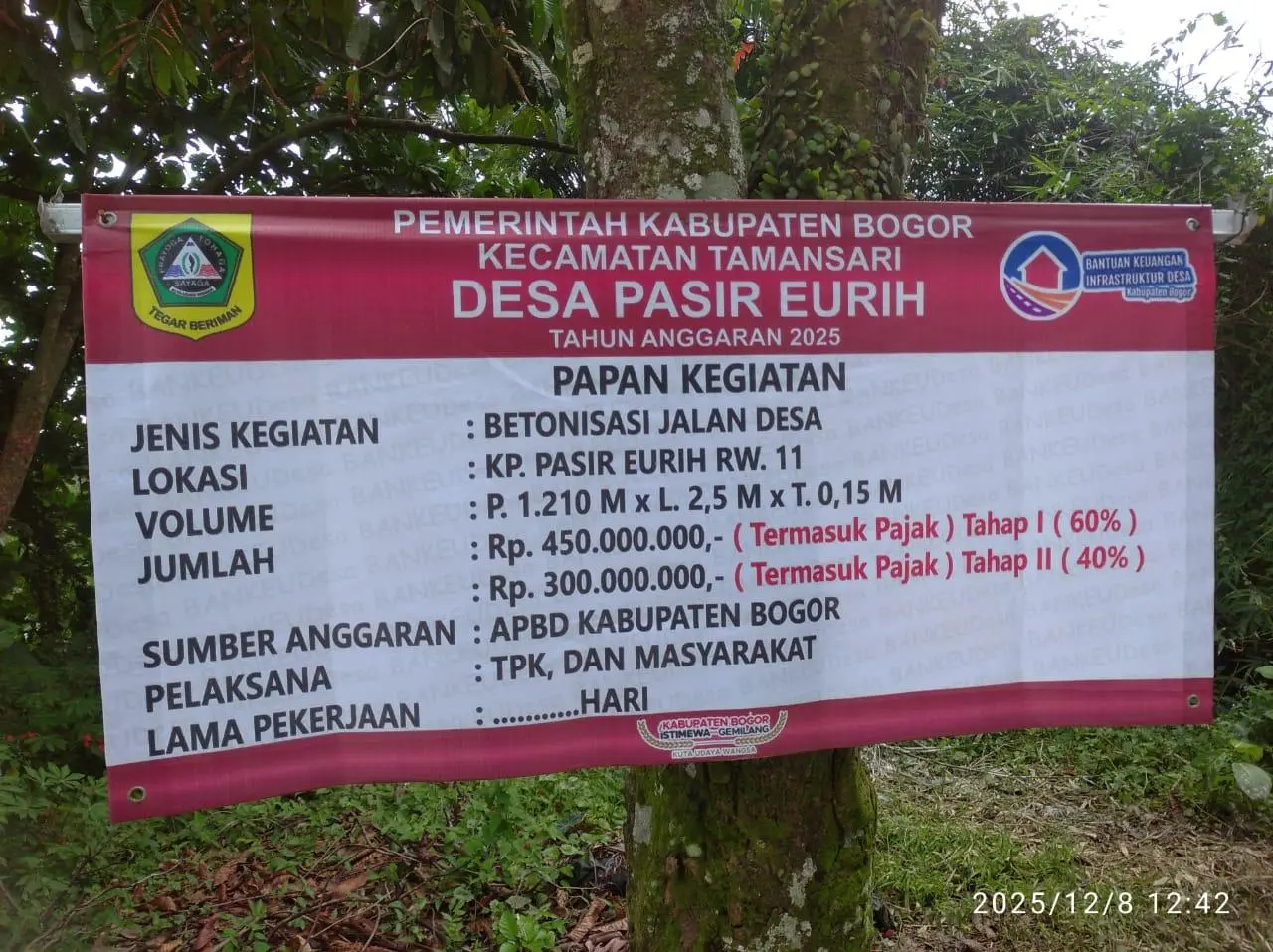 Gunakan Bankeu, Betonisasi Jalan Desa Pasir Eurih Diduga ada Kejanggalan