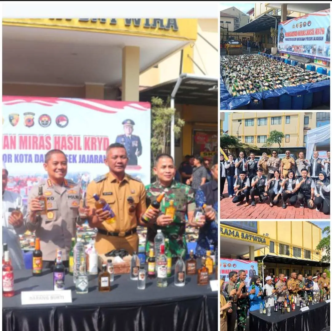 Dalam Waktu 3 Bulan, Polres Kota Bogor Musnahkan 17,109 Botol Miras