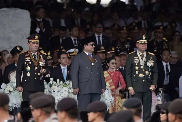 Panglima TNI Hadiri Peringatan Hari Bhayangkara ke-79 di Silang Monas